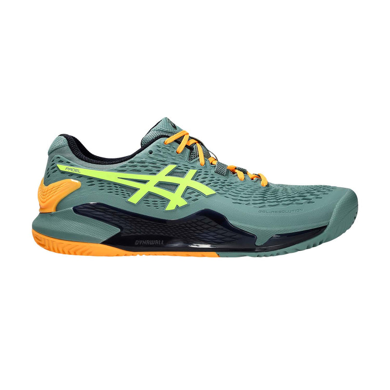 TENIS ASICS RESOLUTION 9 PADEL CELADON/SAFETY YELLOW