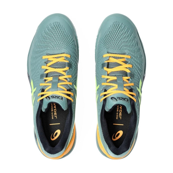 TENIS ASICS RESOLUTION 9 PADEL CELADON/SAFETY YELLOW