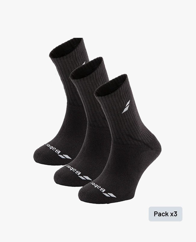 CALCETAS BABOLAT 3 PAIR PACK NEGRO/NEGRO