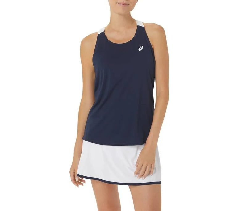 PLAYERA ASICS WOMEN COURT TANK AZUL/BLANCO