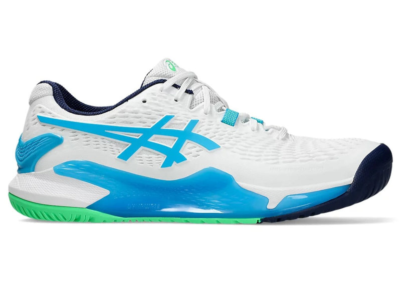 TENIS ASICS GEL-RESOLUTION 9 WHITE/DIGITAL AQUA