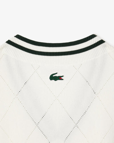 CHALECO LACOSTE STRETCH MUJER BLANCO