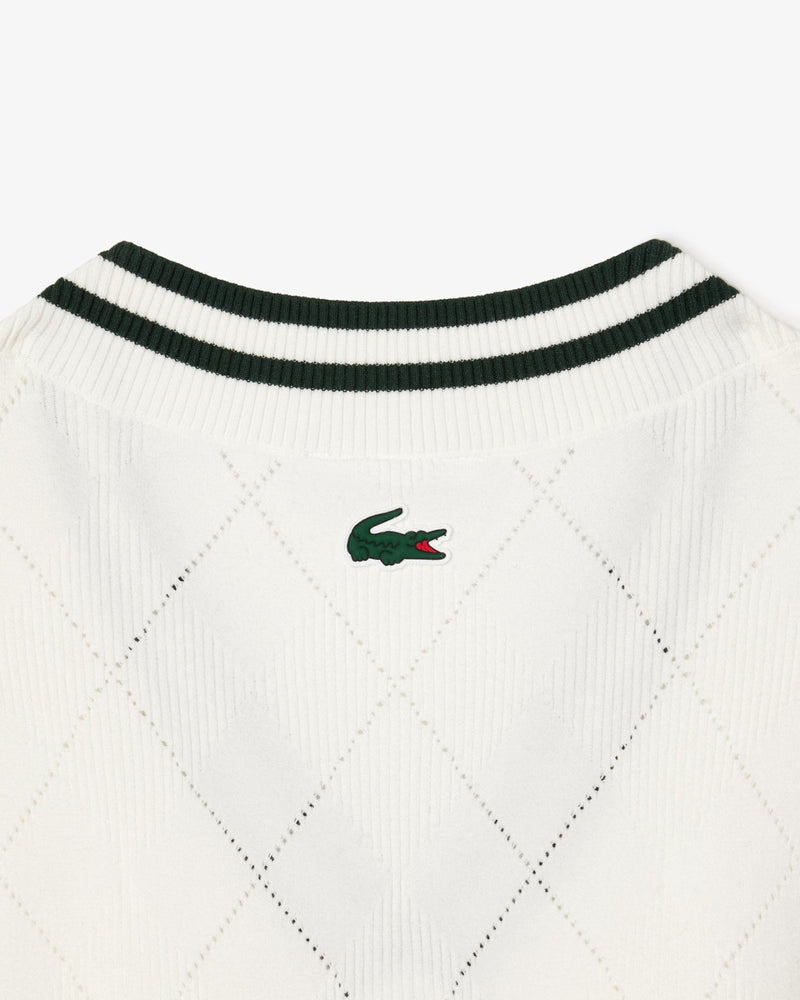 CHALECO LACOSTE STRETCH MUJER BLANCO