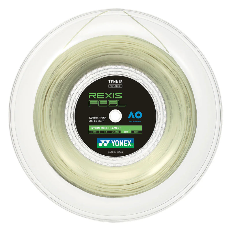 Rollo de Cuerda Yonex Rexis Speed 1.30mm Blanco 200m para Tenis