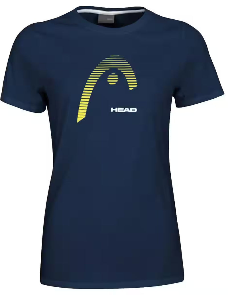 CAMISETA HEAD AZUL LOGO AMARILLO PARA MUJER