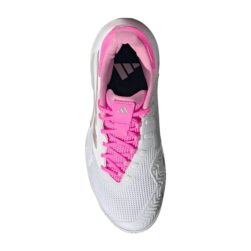 adidas barricade 13 mujer blanco rosa con malla transpirable y refuerzo