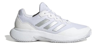 tenis adidas gamecourt 2 w mujer blanco plata para cancha tenis