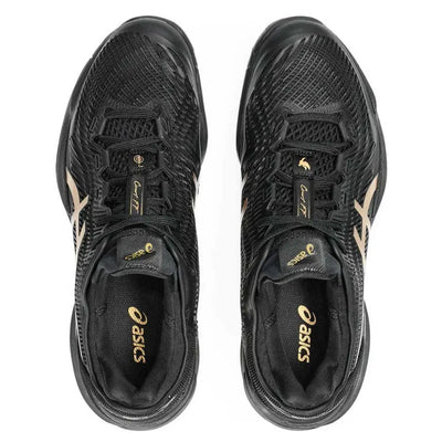 zapatillas negras con dorado asics court ff 3 novak para jugadores exigentes