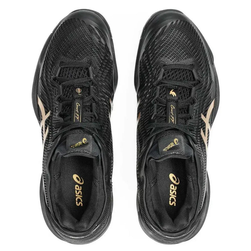 zapatillas negras con dorado asics court ff 3 novak para jugadores exigentes