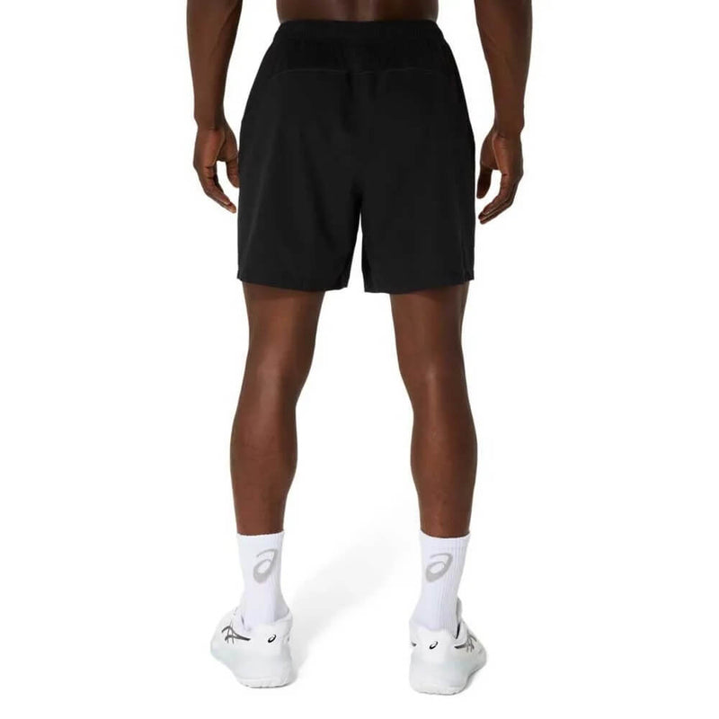 pantalón corto asics court negro hombre para pista dura o arcilla
