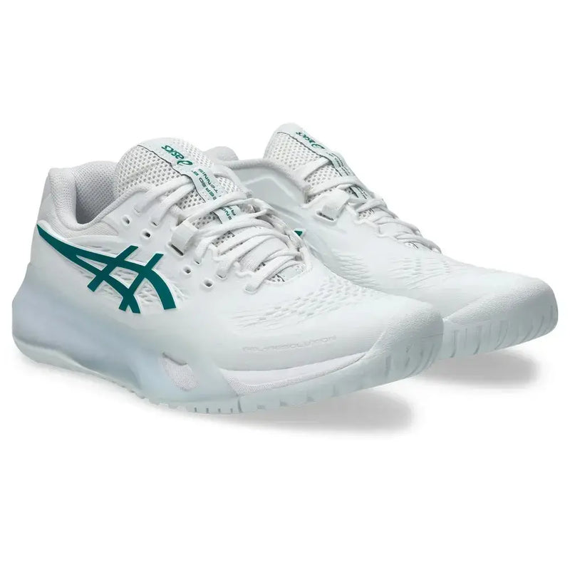 zapatillas asics gel-resolution x blanco verde para hombre con soporte dynawall