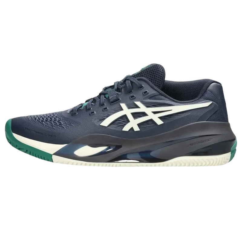asics resolution x clay tenis para hombre azul oscuro y blanco