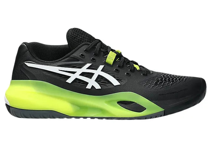 calzado padel asics resolution x negro blanco y amarillo para hombre