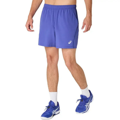 short deportivo asics azul con cintura elástica para hombre