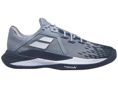 tenis babolat gris blanco modelo fury 3 para canchas de arcilla