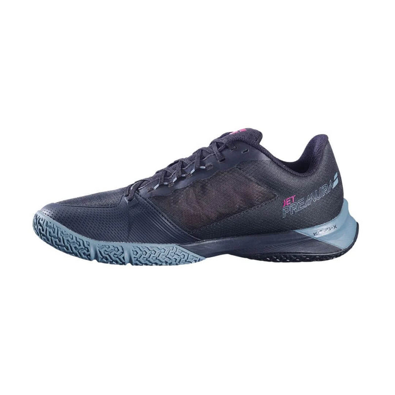 zapatillas babolat jet premura 2 2024 negras detalles morados para cancha de pádel