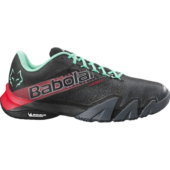 tenis babolat jet premura 2 lebron hombre negro con rojo y verde