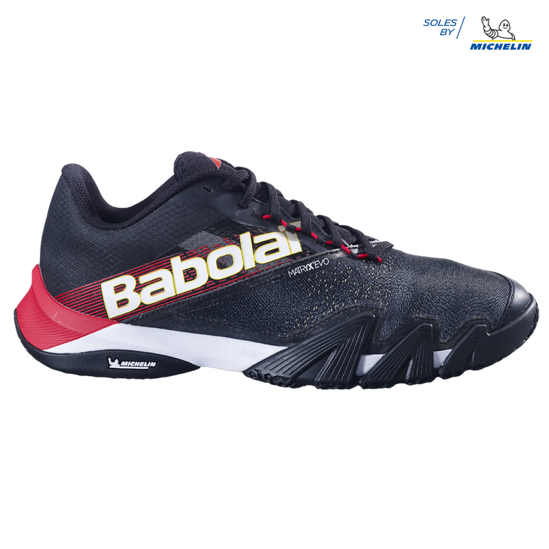 zapatillas babolat jet premura 2 negro rojo padel alto rendimiento