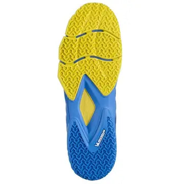 babolat movea calzado pádel hombre tonos azul y amarillo para cancha
