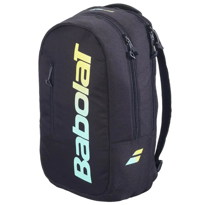 mochila babolat court backpack lite negra con logo iridiscente para tenis