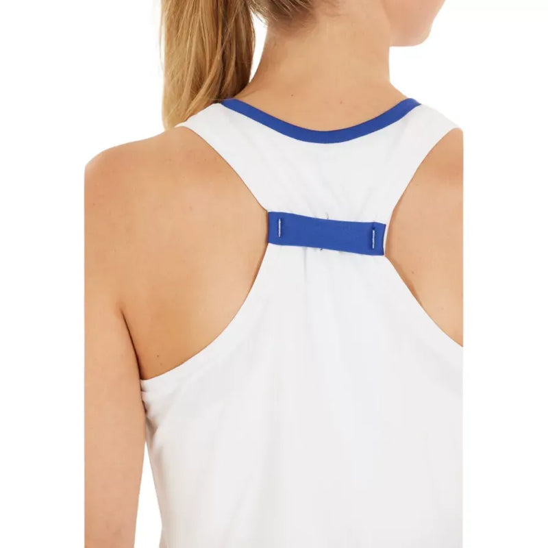 blusa deportiva babolat mujer azul sin mangas con corte atlético