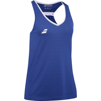 blusa sin mangas babolat azul para mujer ideal en cancha pádel