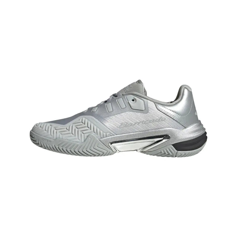 calzado de tenis adidas barricade 13 edición plata diseño profesional