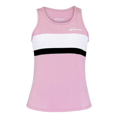 blusa padel mujer rosa babolat con espalda lisa y diseño femenino