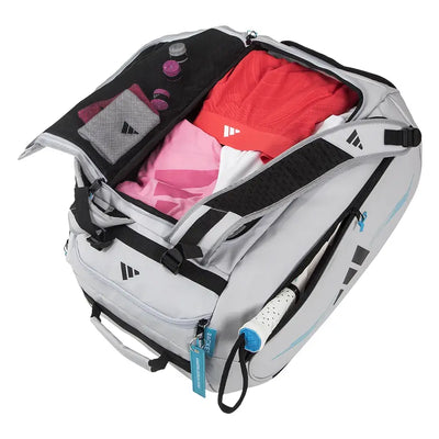 bolsa pádel adidas protour 3.4 blanca con gran capacidad de almacenamiento