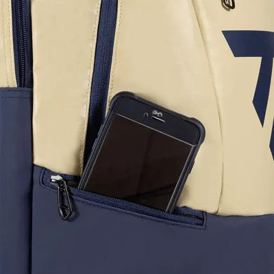 compartimento frontal mochila tecnifibre beige para grips o accesorios tenis