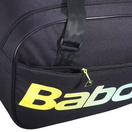 bolso babolat para pádel con compartimento grande y tiradores amarillos