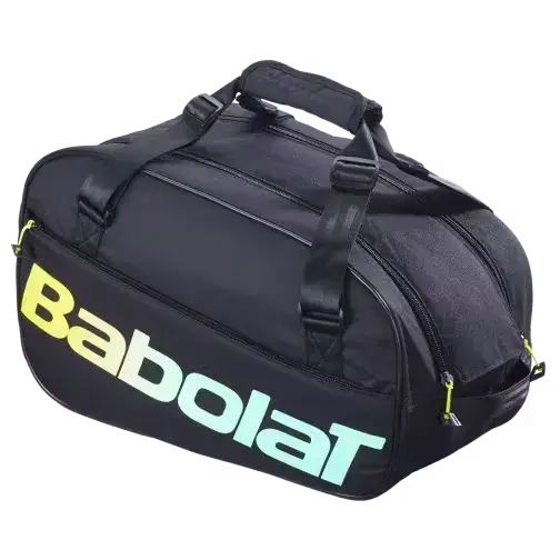 bolso babolat negro con logo en degradado y asas dobles reforzadas