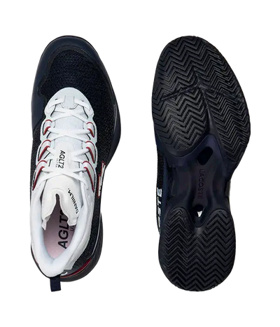 calzado tenis profesional lacoste ag-lt23 mc 1242 azul blanco suela de agarre
