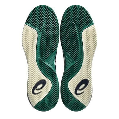 calzado tenis profesional asics resolution x clay suela verde y blanca