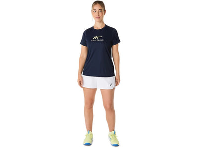 camiseta asics midnight huddle yellow para tenis femenino con estilo moderno