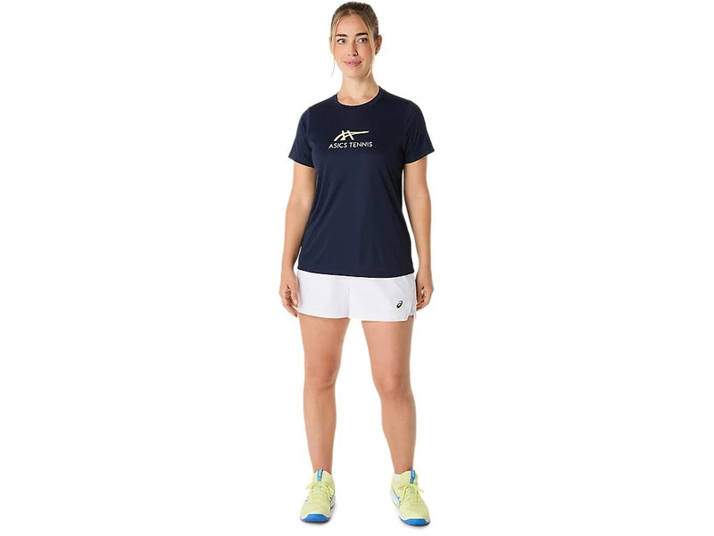 camiseta asics midnight huddle yellow para tenis femenino con estilo moderno