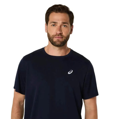 camiseta asics azul manga corta hombre ligera para tenis