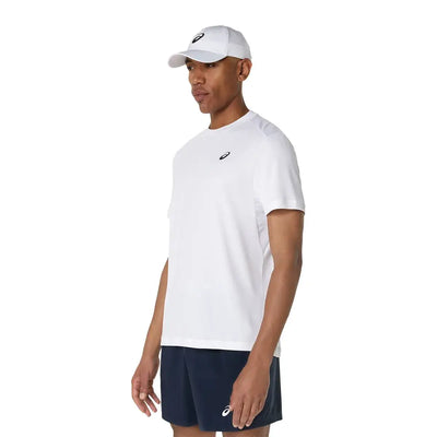 camiseta asics blanca manga corta transpirable para tenis hombre
