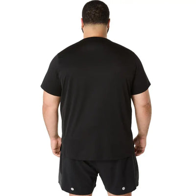 camiseta asics negra con logo en pecho manga larga hombre