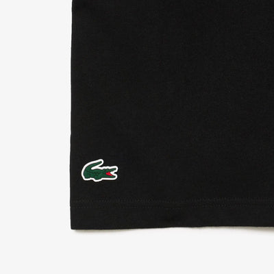 camiseta lacoste negra para tenis con logo daniil medvedev