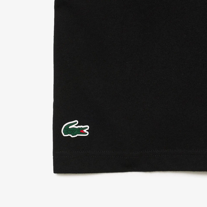 camiseta lacoste negra para tenis con logo daniil medvedev