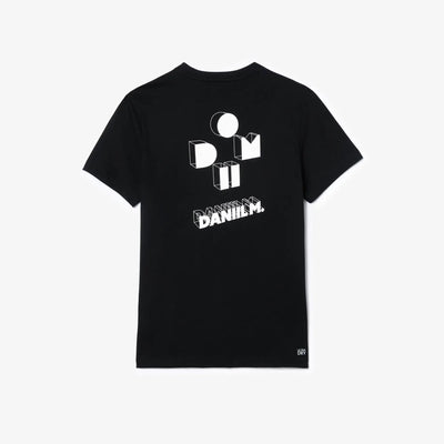 ropa deportiva lacoste hombre camiseta negra con estampado exclusivo