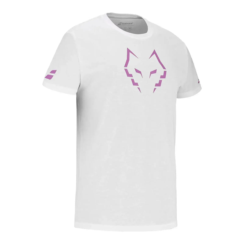 camiseta azul cián babolat lebrón de manga corta y cuello redondo