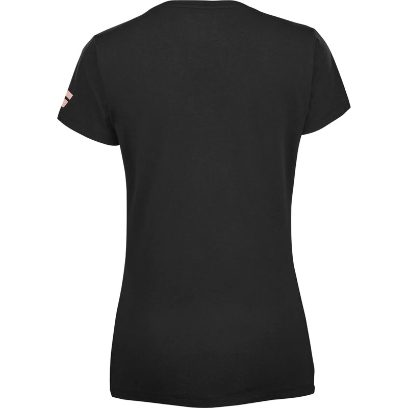 babolat camiseta negra para mujer con estilo deportivo y moderno