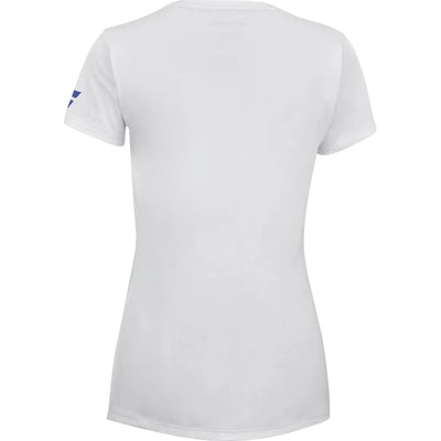 babolat camiseta de mujer blanca con logo frontal para entrenamiento
