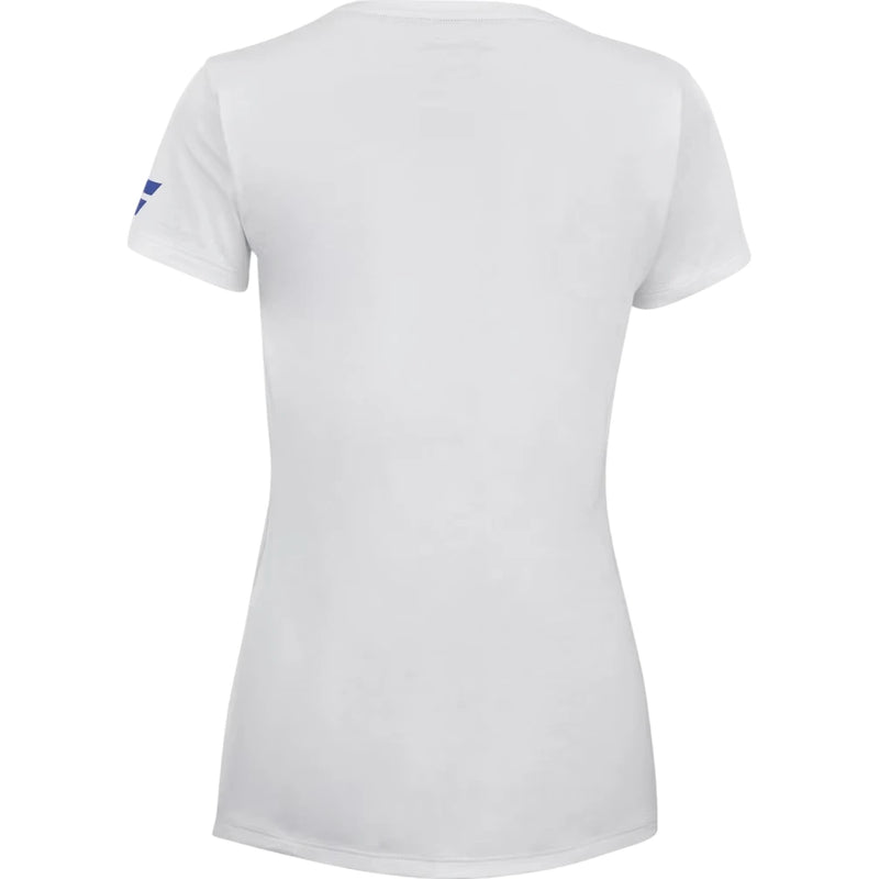 babolat camiseta de mujer blanca con logo frontal para entrenamiento