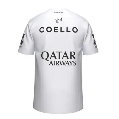 camiseta deportiva blanca arturo coello head con diseño profesional