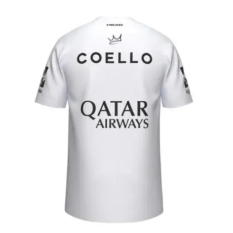 camiseta deportiva blanca arturo coello head con diseño profesional