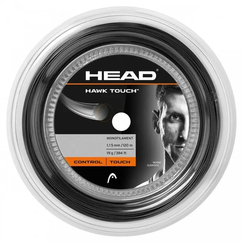 cordaje head hawk touch 19g negro 1.15 mm 120 m control tenis profesional