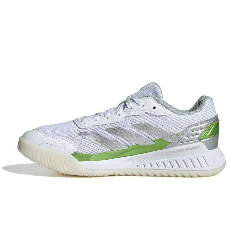 zapatillas adidas courtquick mujer blanco verde con soporte lateral para pádel